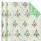 Reversible Green Christmas Wrapping Paper - Mini Roll - 17 Inch x 33 Feet - Watercolor Green Christmas Tree Wrapping Paper with Metallic Foil Shine for Holiday, Party, Celebration